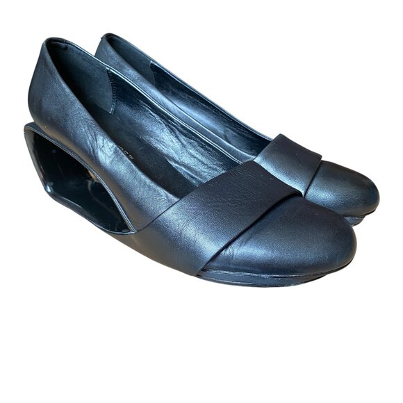 United Nude - Black Leather Mid Heel Pump Slip On - Size 9 - Picture 2 of 8